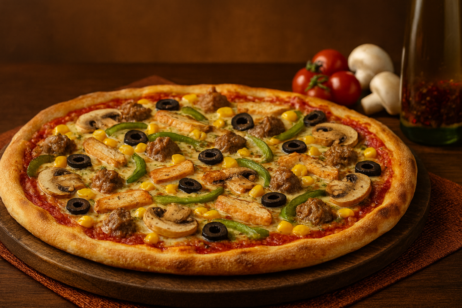Pizza Rico Especial con ingredientes premium